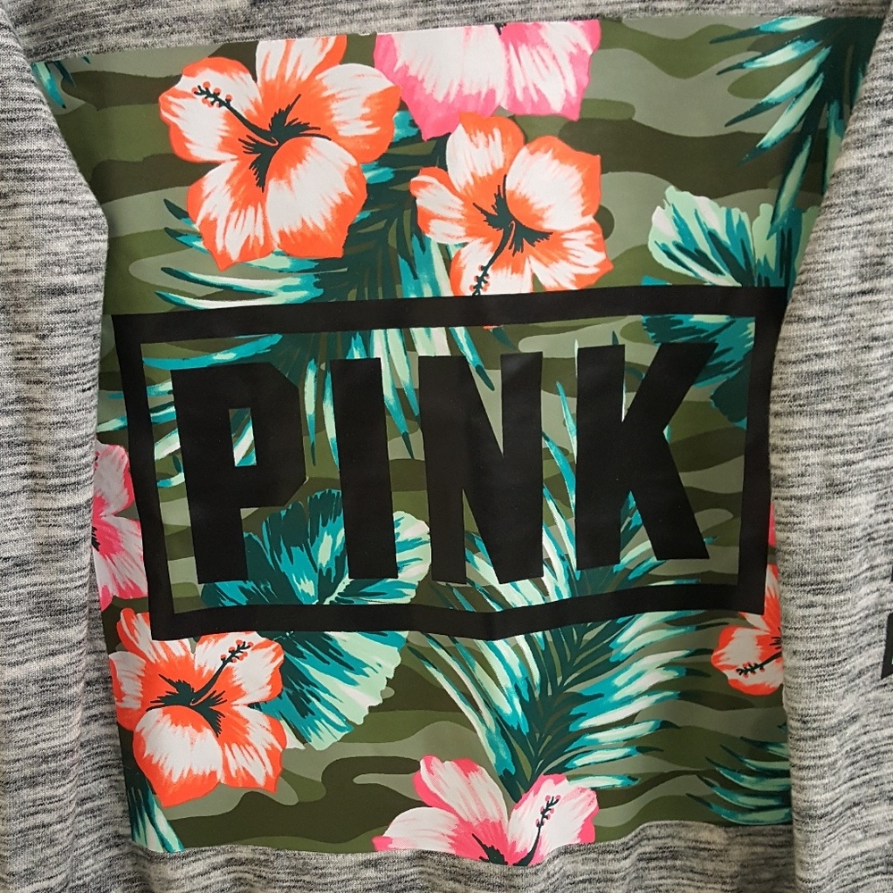 Rare 😍 😍vs pink tropical crew sweater size small - Picture 3 of 6